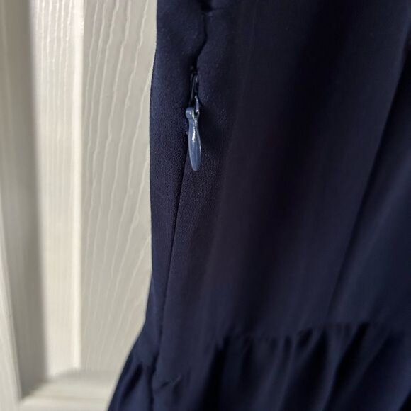 Bohme Navy Blue Collared Maxi Dress, Sz Medium - Picture 11 of 15